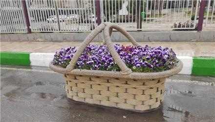 گلدان فایبرگلاس طرح سبد