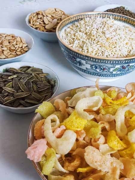 پک تنقلات سالم و ژیمی،برنجک و گندمک،شاهدانه، بادام