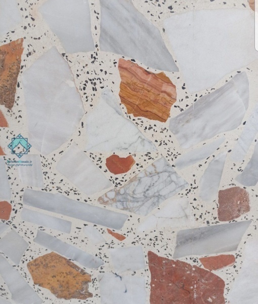 موزاییک لاشه الوان فرنگی – زمینه سفید سنگ قرمز و سفید